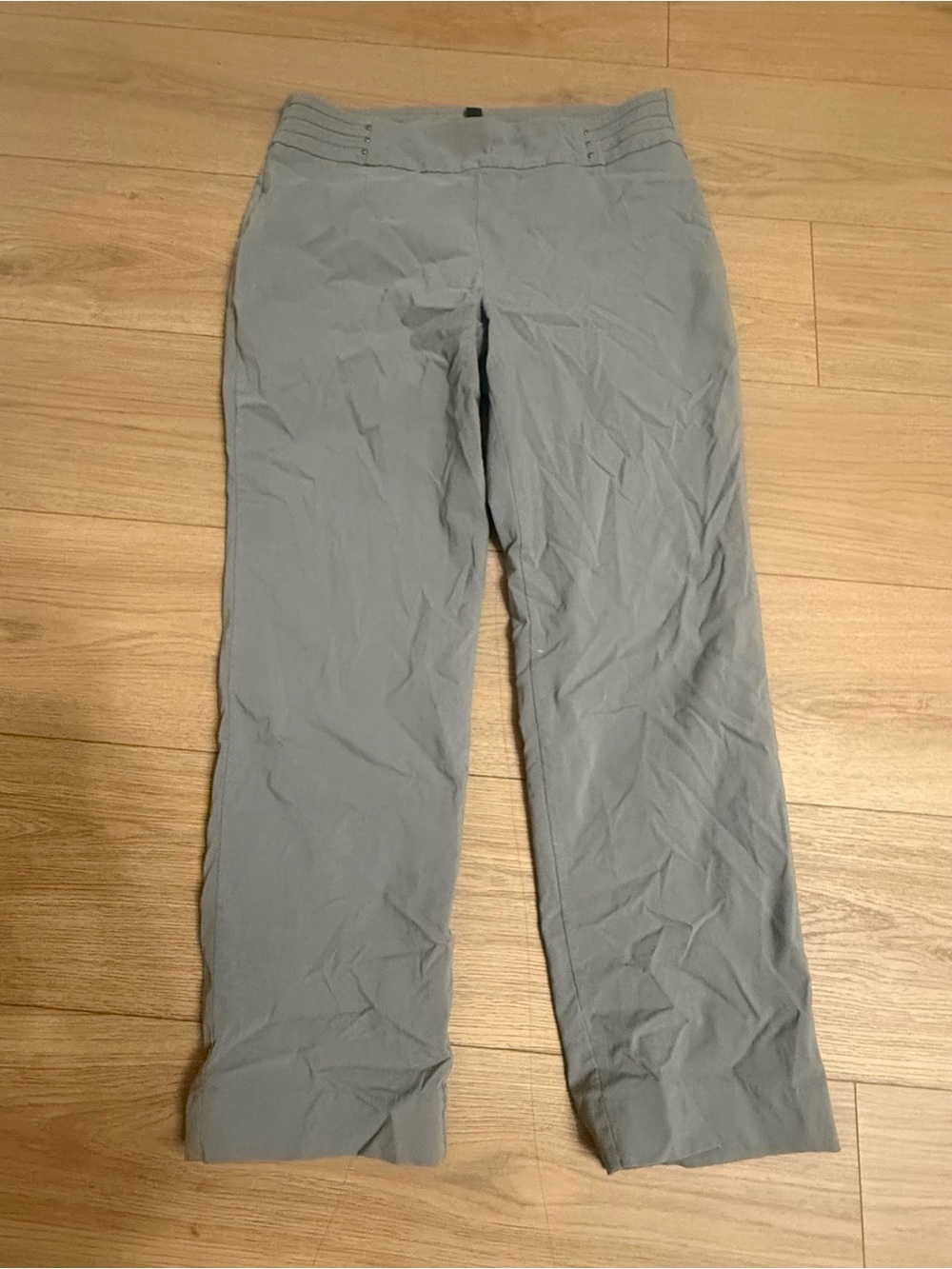 JM Collection Light Gray Straight-Leg Pull-On Pants